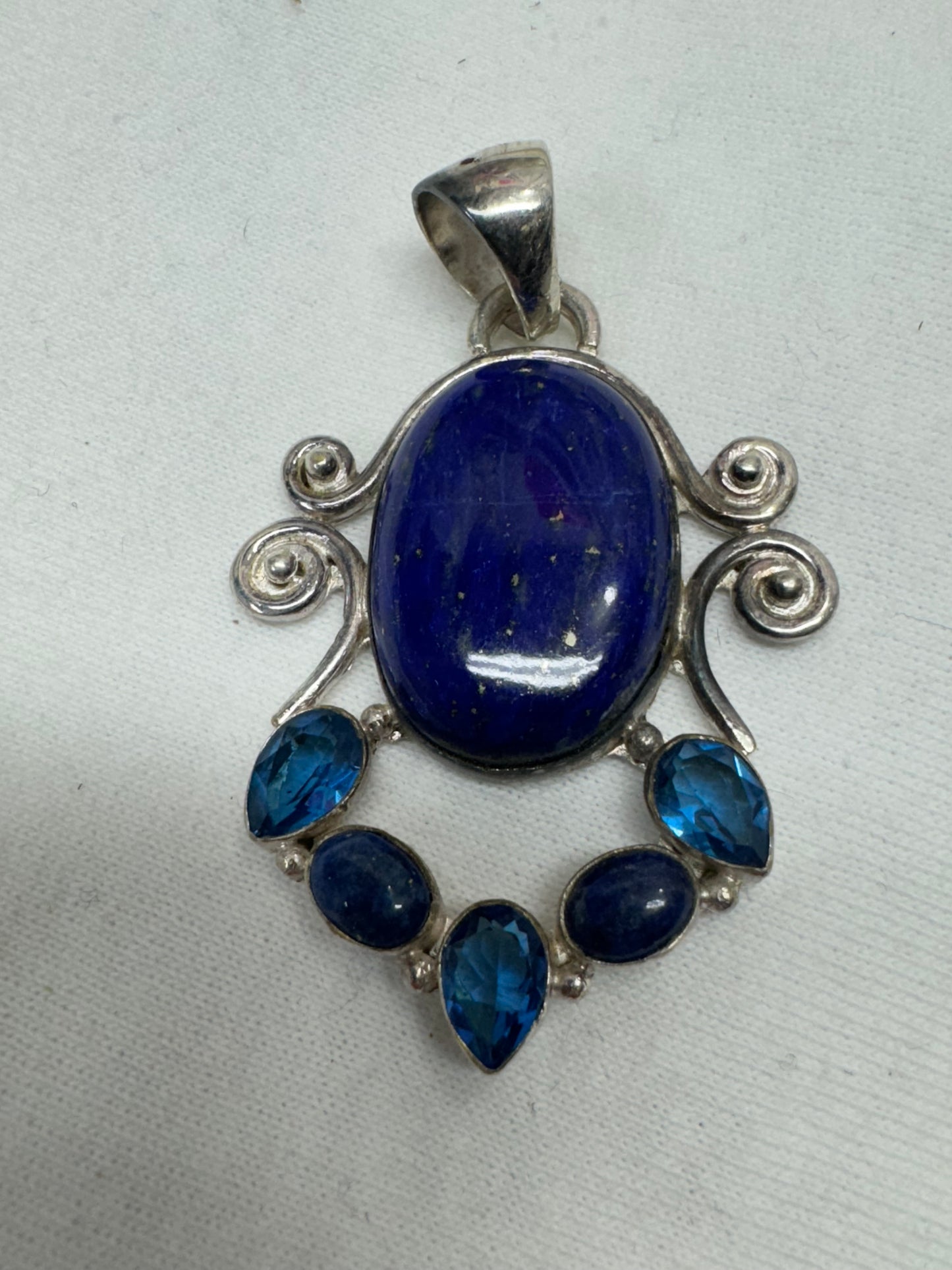 Lapis and Sterling Pendant- on hold for Patty