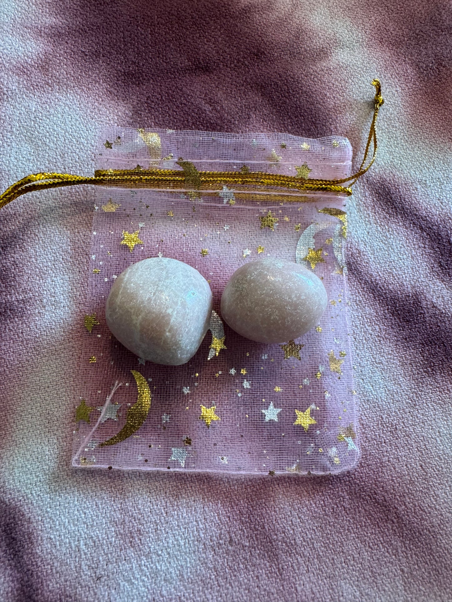 Healing - Peace - Love With This Pink Opal in a Pink Charm Bag