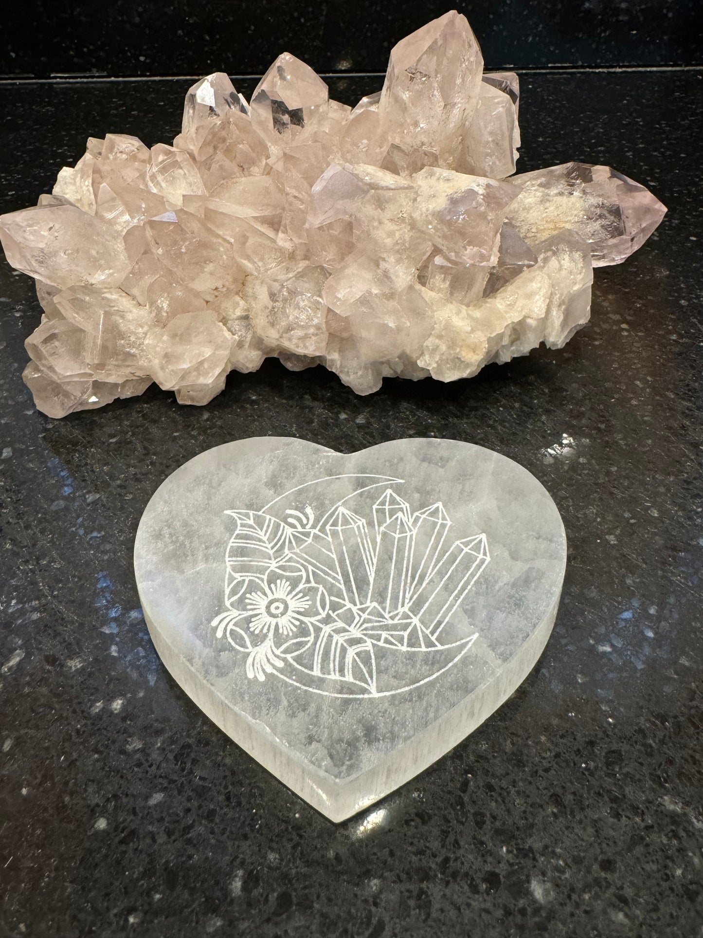 Selenite Crystal Heart Charging Plate