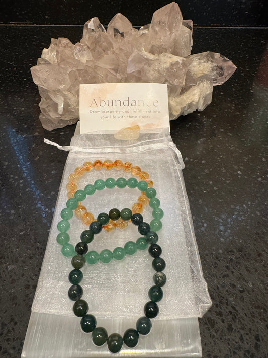 Abundance Manifesting Crystal Bracelet Set 8mm