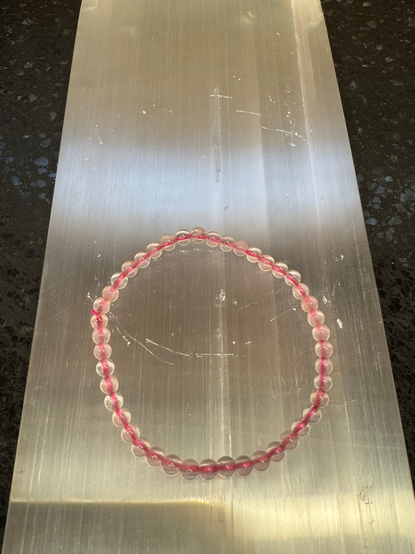 Rose Quartz Crystal Bracelet 4mm