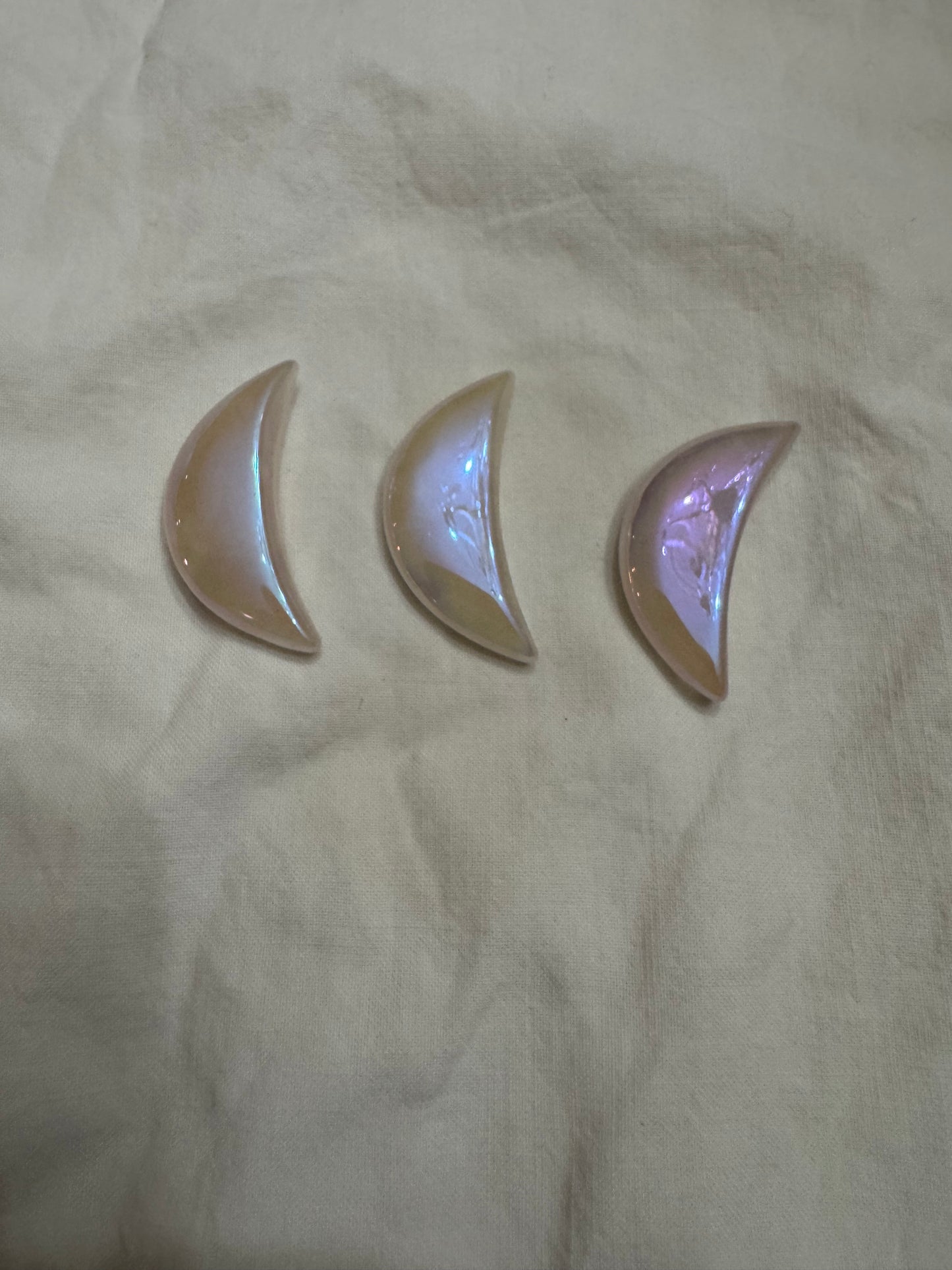 Aura Rose Quartz Crescent Quarter Moon 🌙 1 Moon