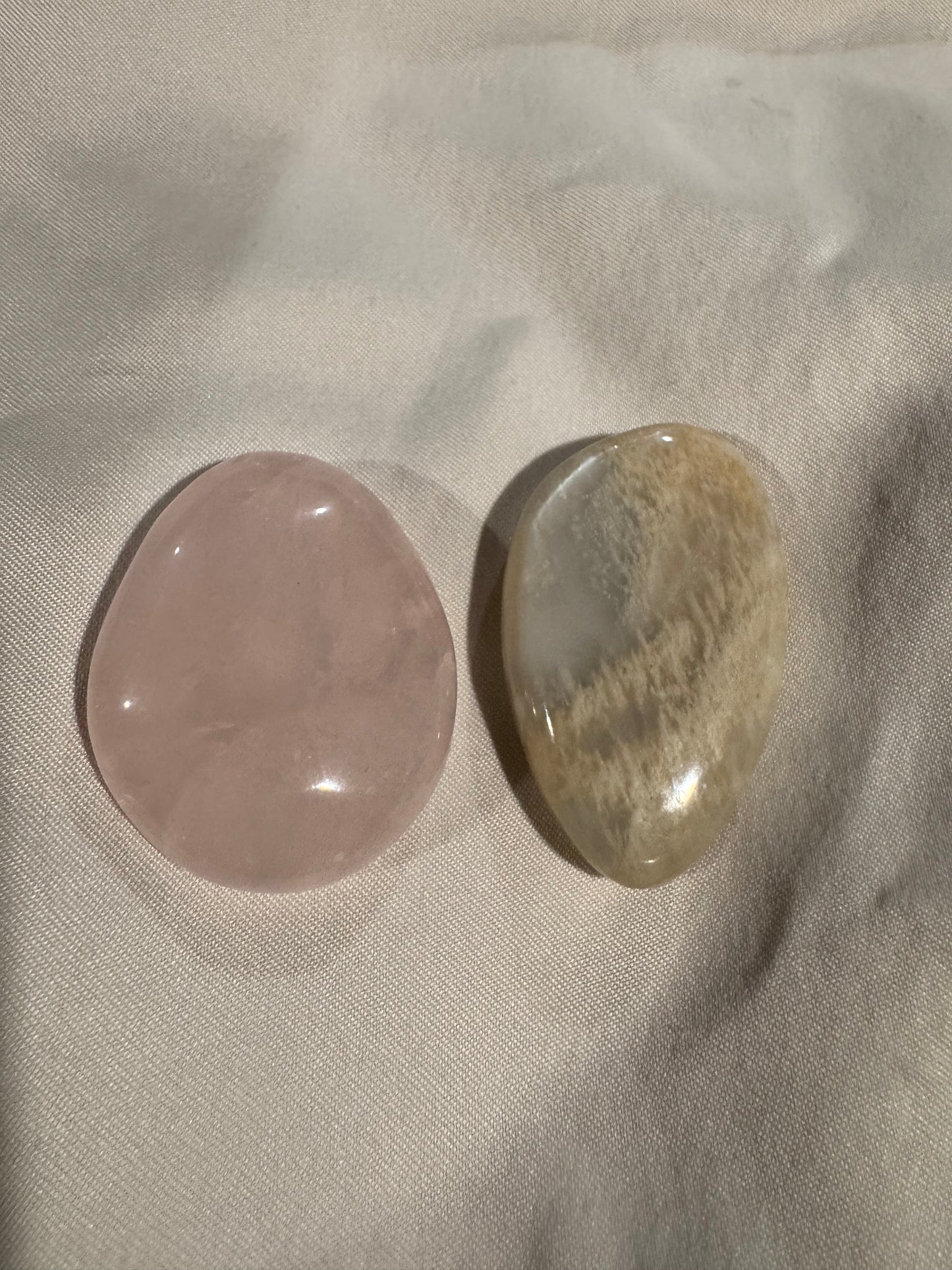 Emotional Support Crystal Duo Set- Moonstone and Rose Quartz