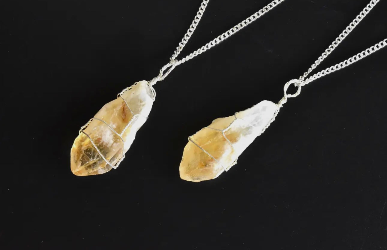 Raw Citrine Crystal Necklace