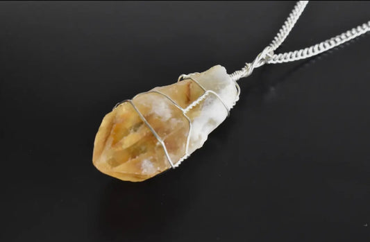 Raw Citrine Crystal Necklace