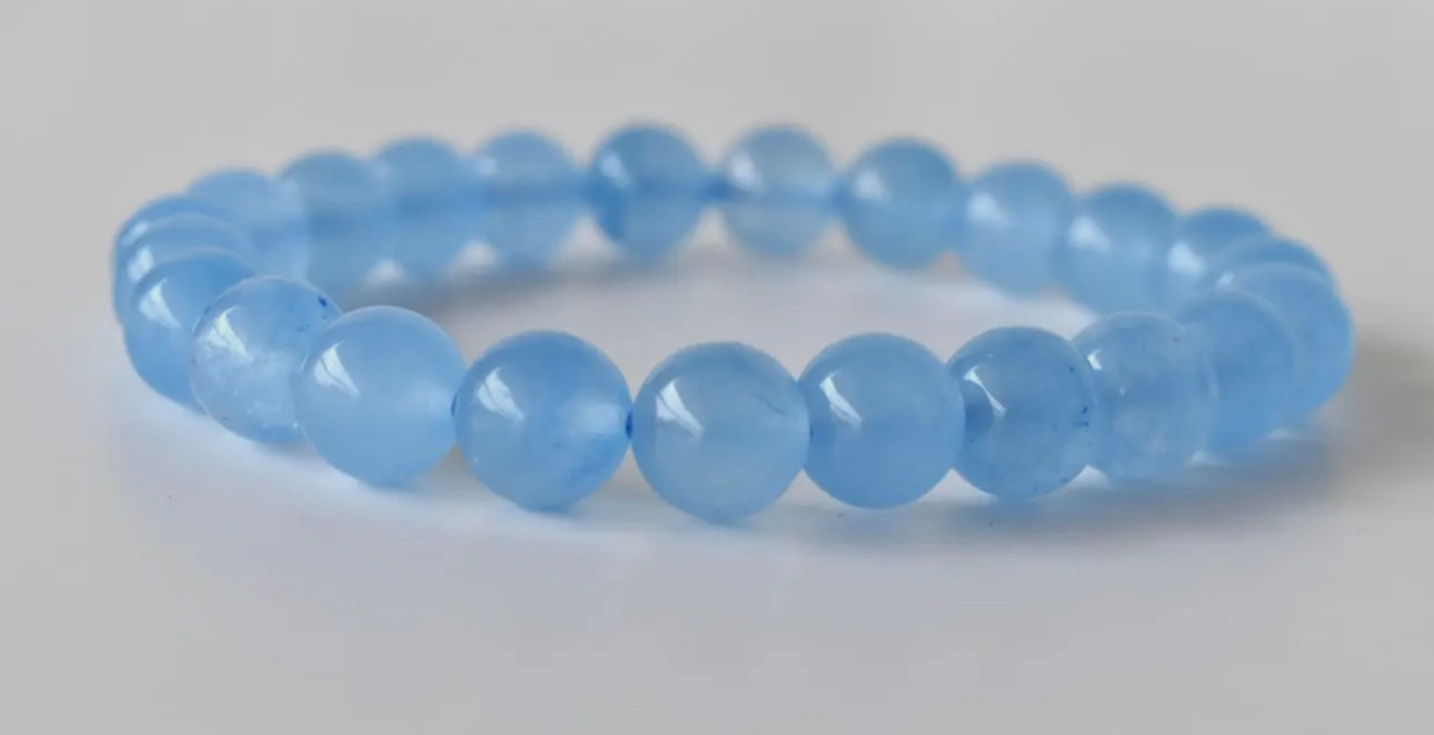 Blue Chalcedony Crystal Bracelet 6mm or 8mm