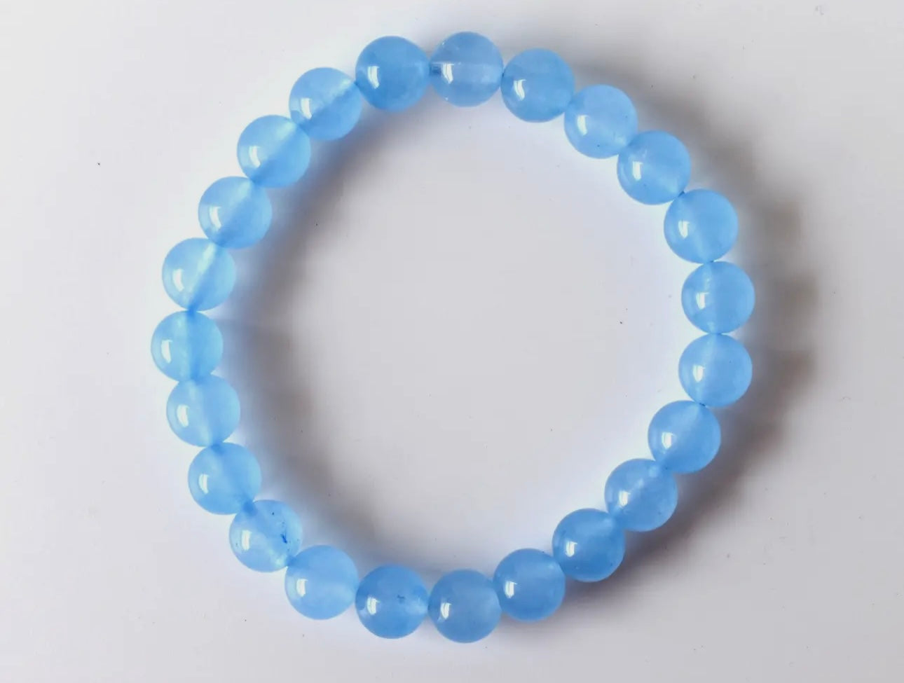 Blue Chalcedony Crystal Bracelet 6mm or 8mm
