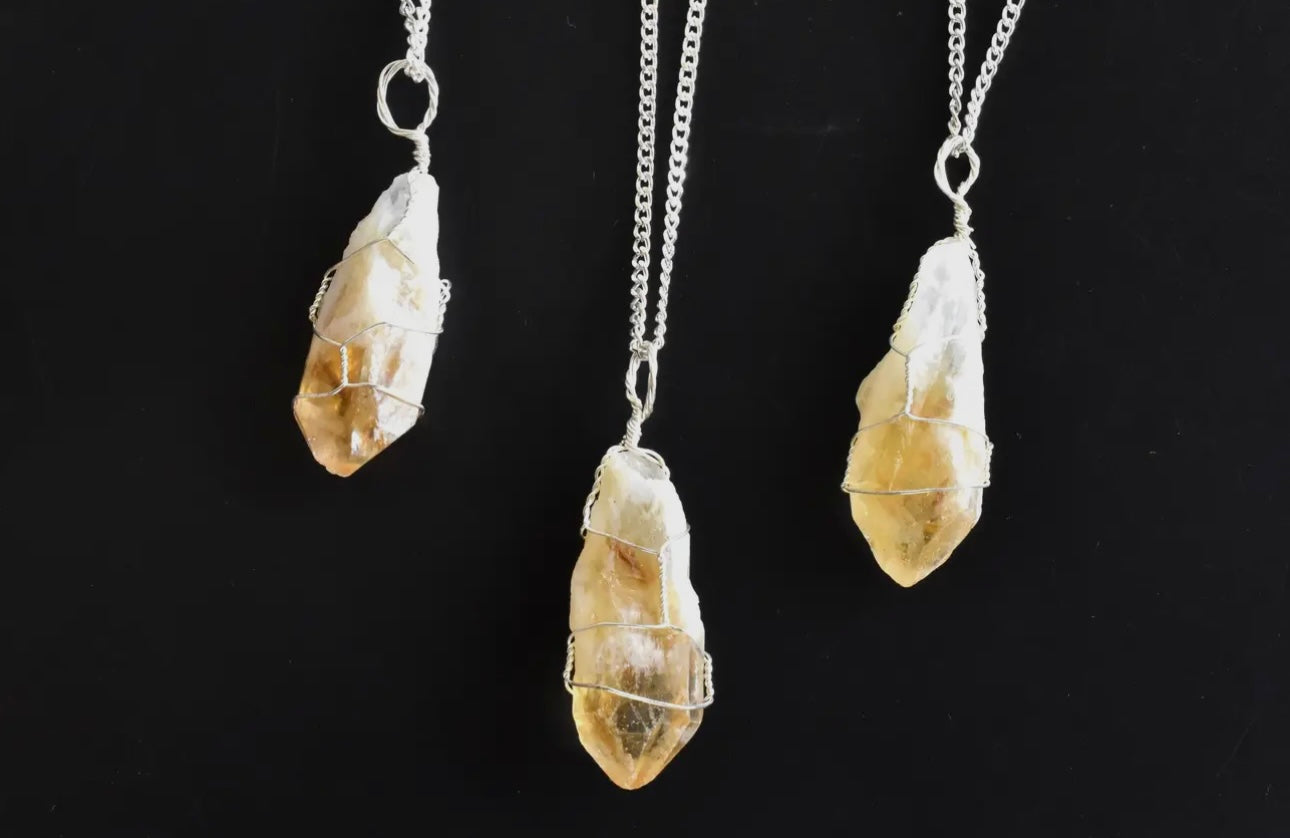 Raw Citrine Crystal Necklace