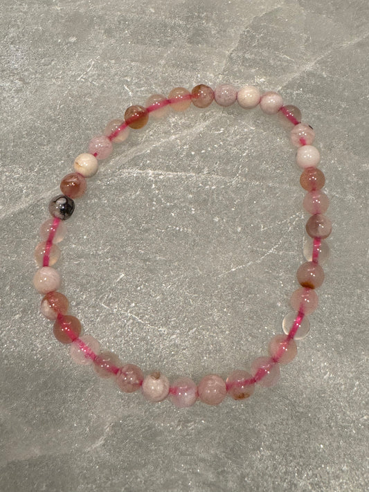 Flower Agate 4mm Bracelet