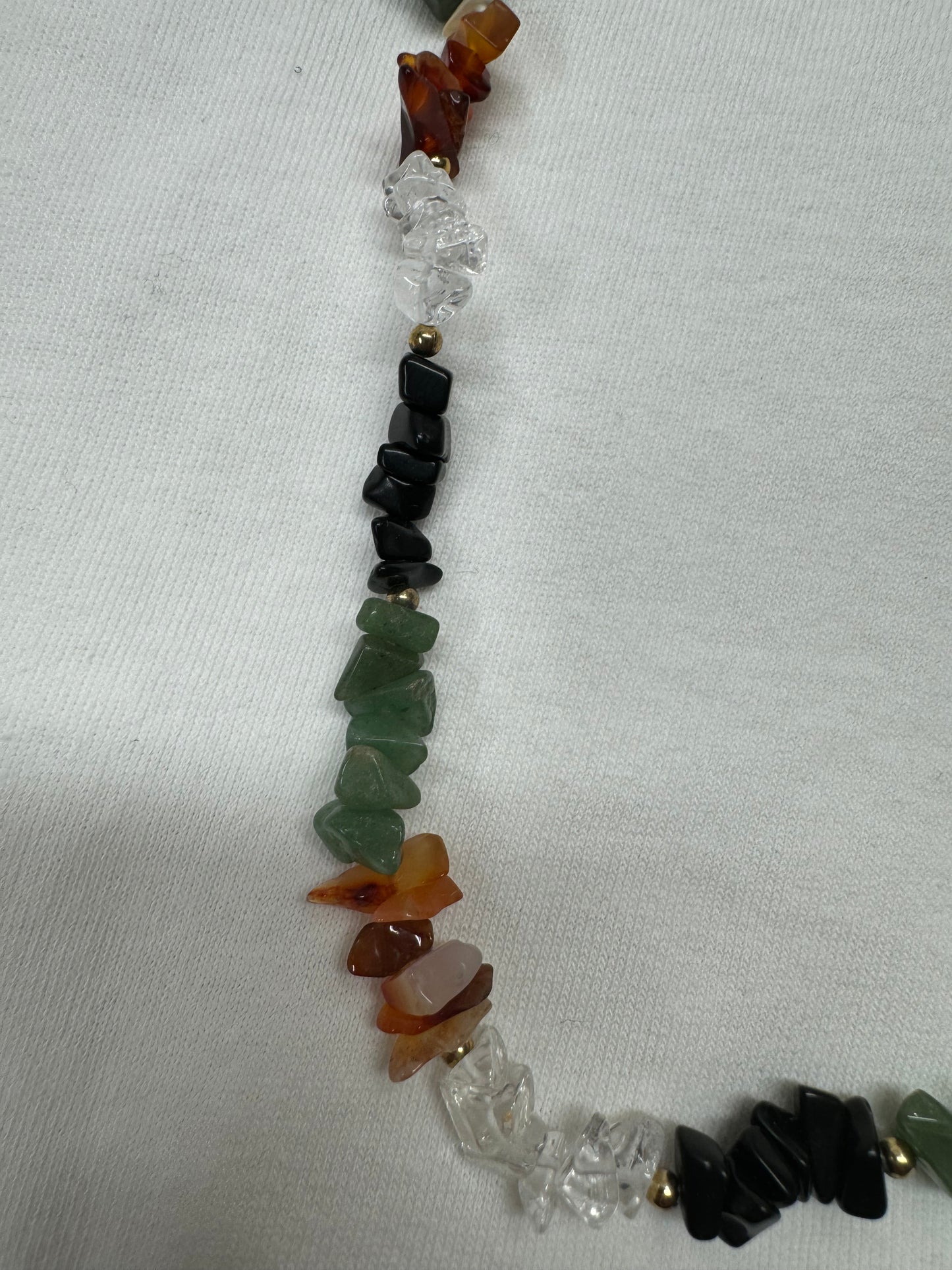 Natural Multi Crystal Gemstone Chip Necklace 26 in