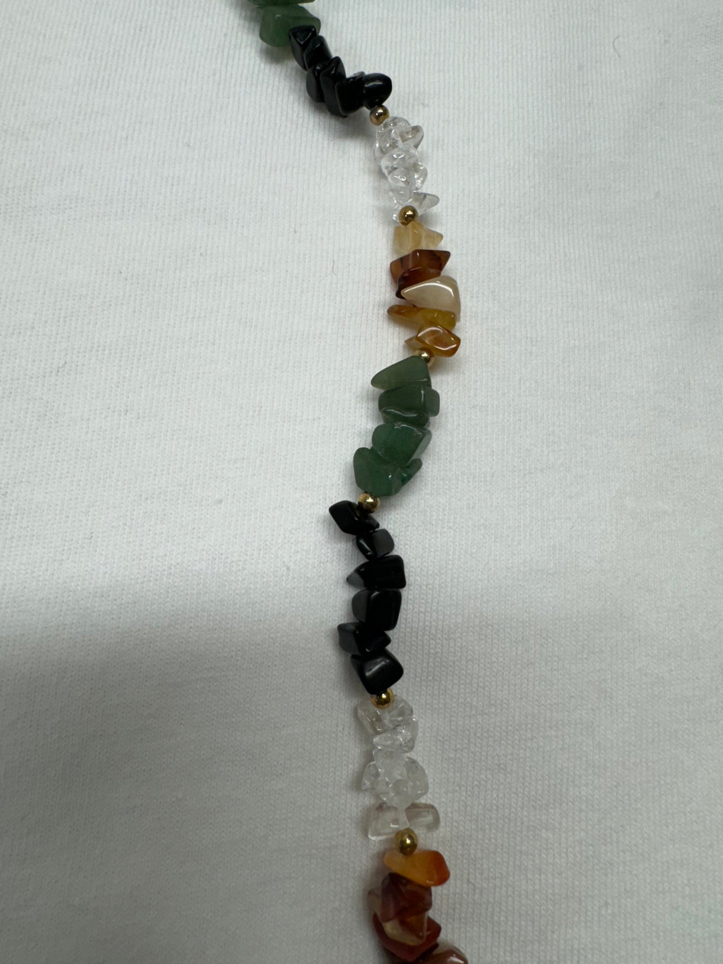 Natural Multi Crystal Gemstone Chip Necklace 26 in