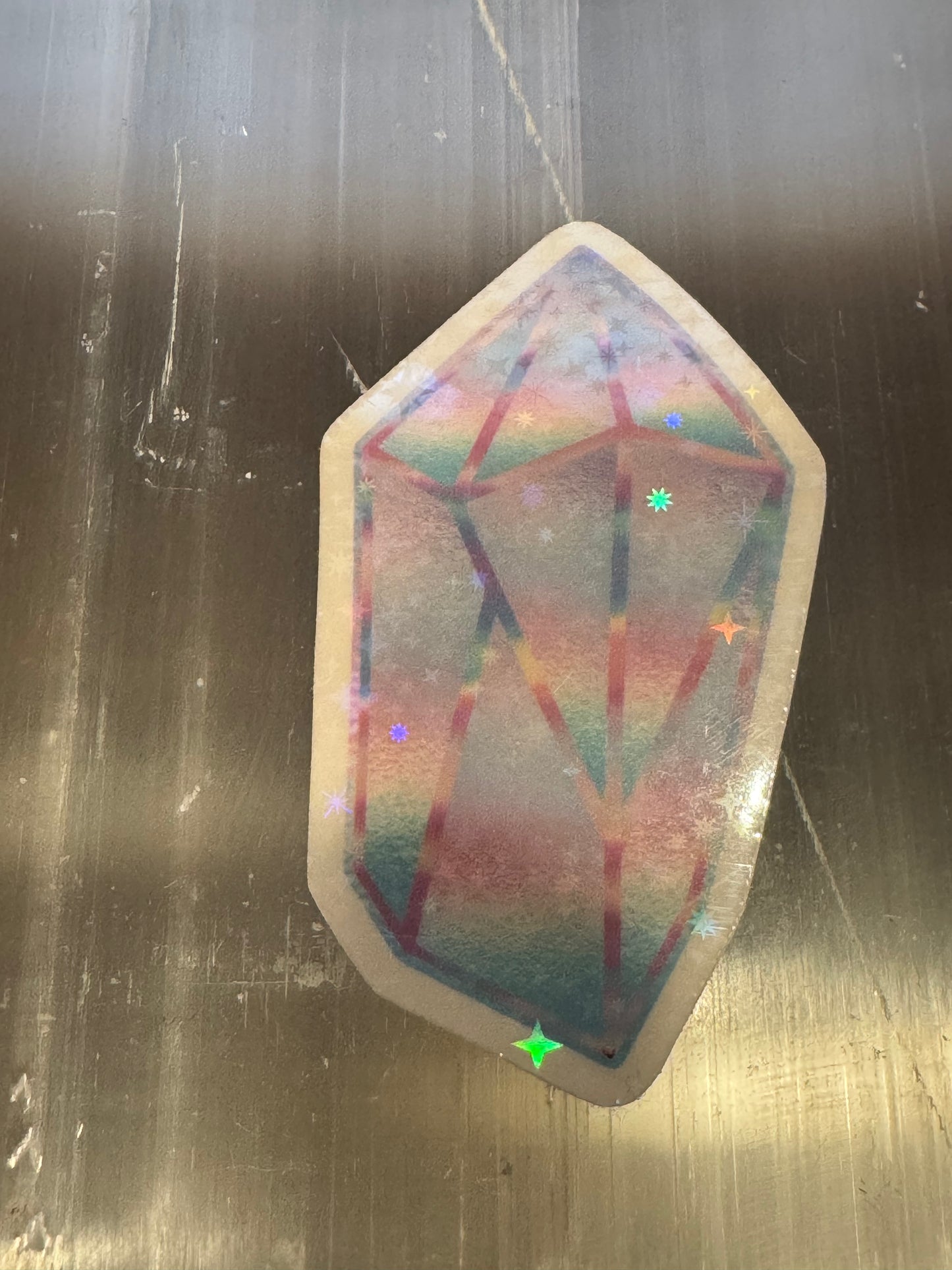 Holographic Aura Amethyst Crystal Sticker