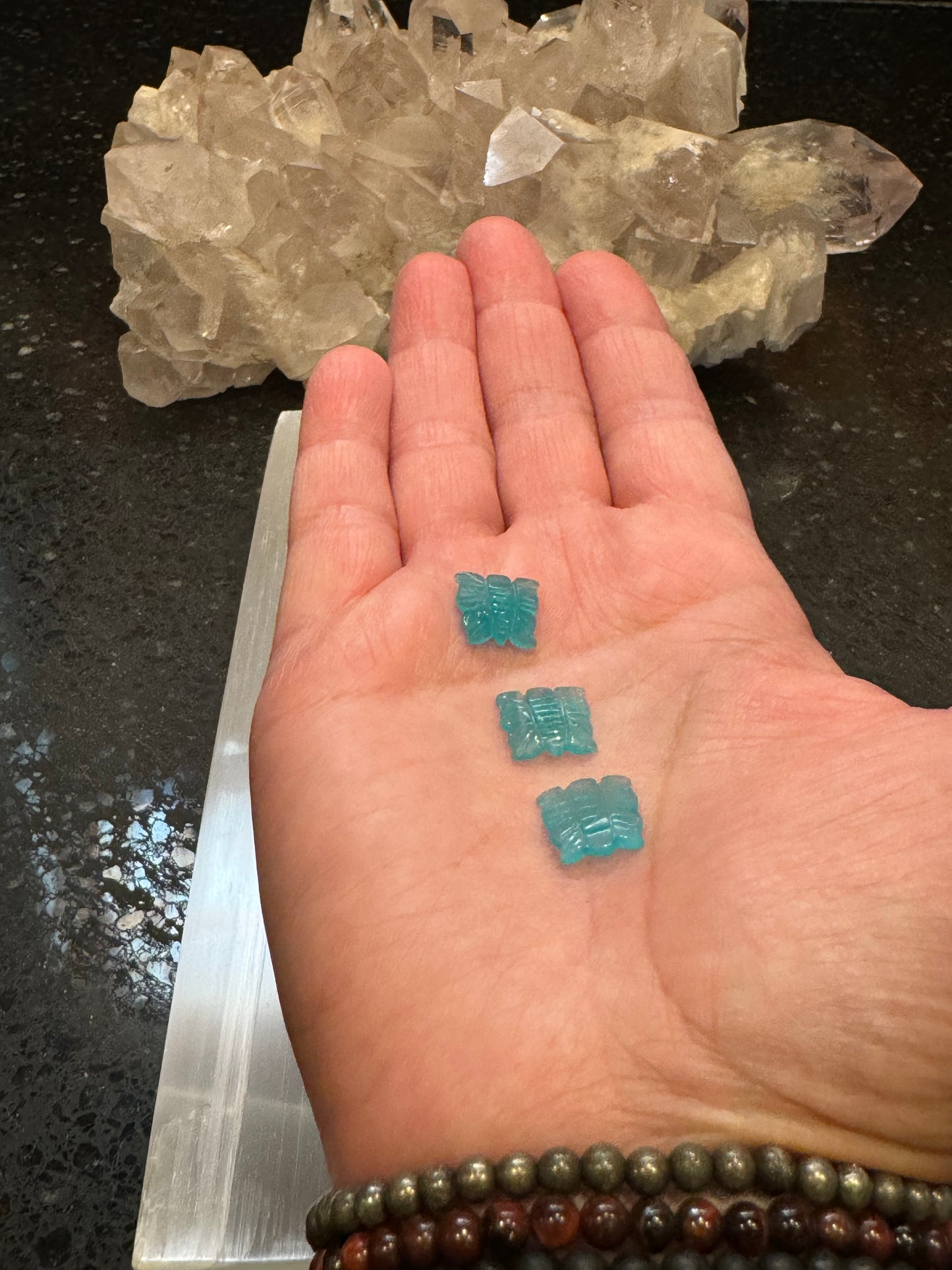 3 Amazonite Pocket Butterflies