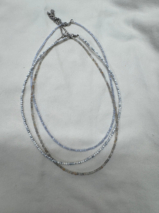 Dainty 2mm Faced Crystal Calm Mix Necklace Trio