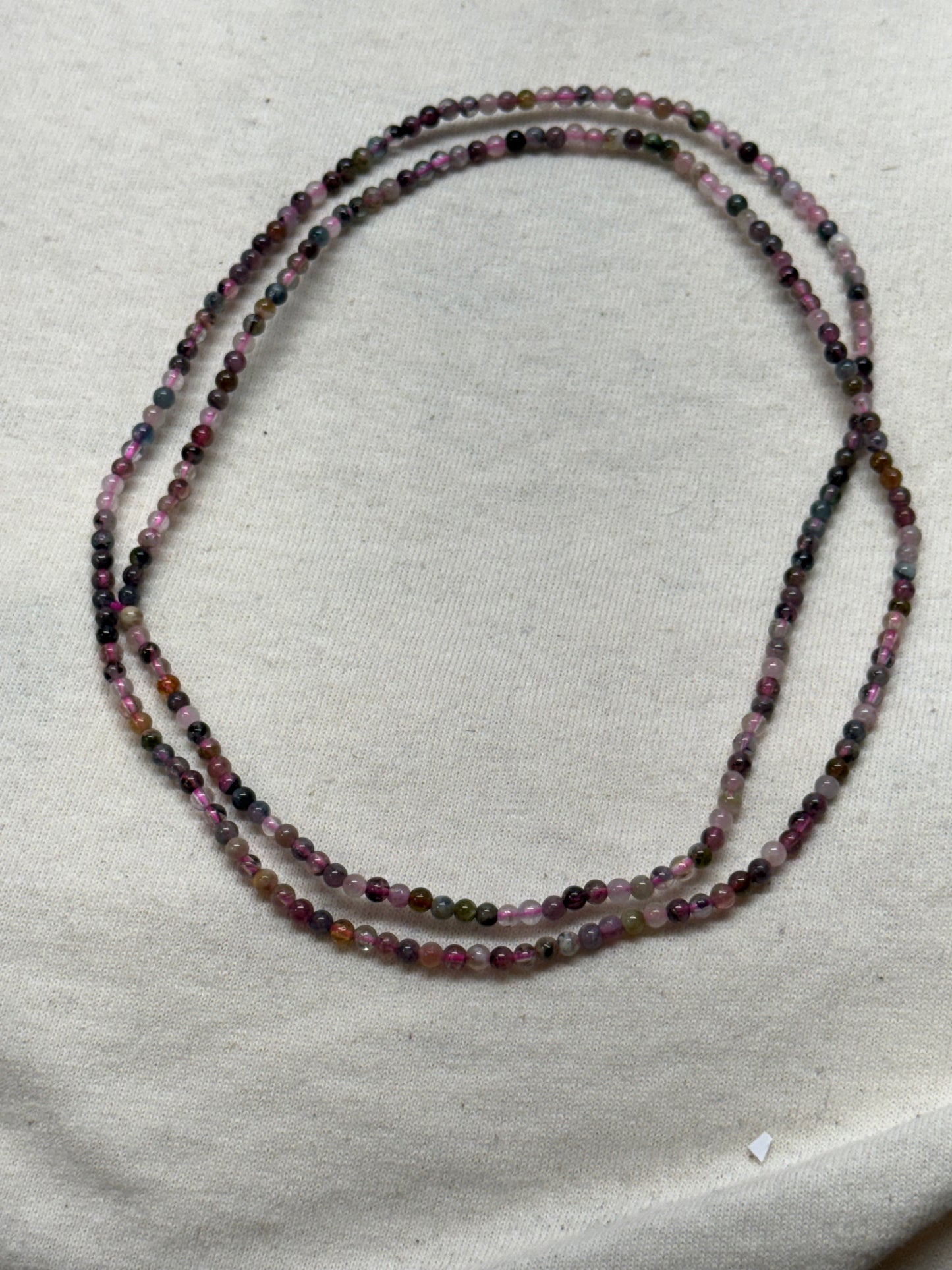 Watermelon Tourmaline Wrapping Bracelet or Necklace Stretch String
