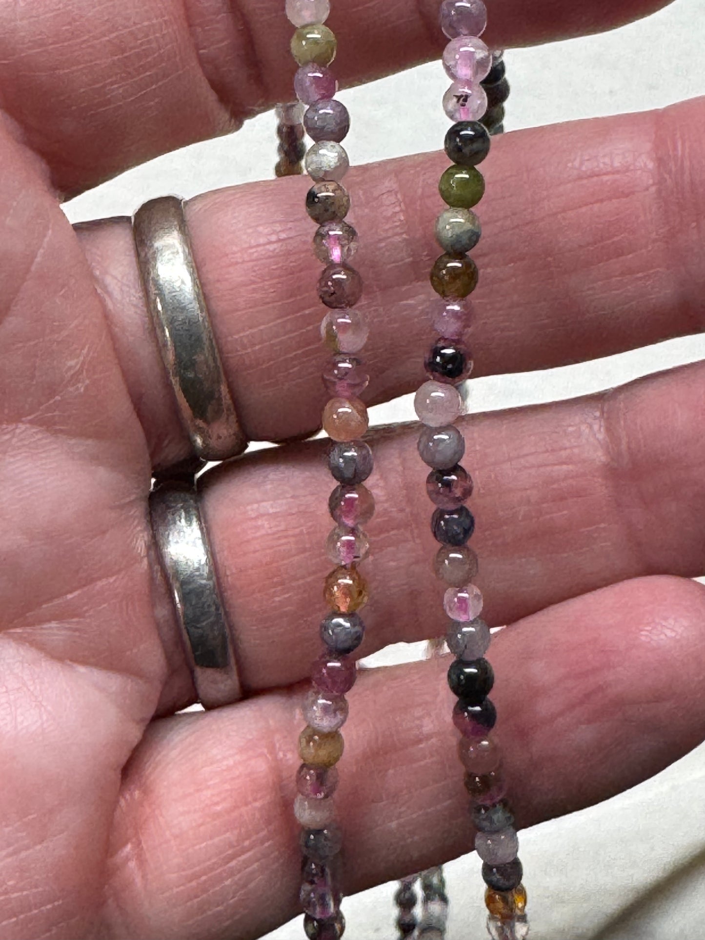 Watermelon Tourmaline Wrapping Bracelet or Necklace Stretch String