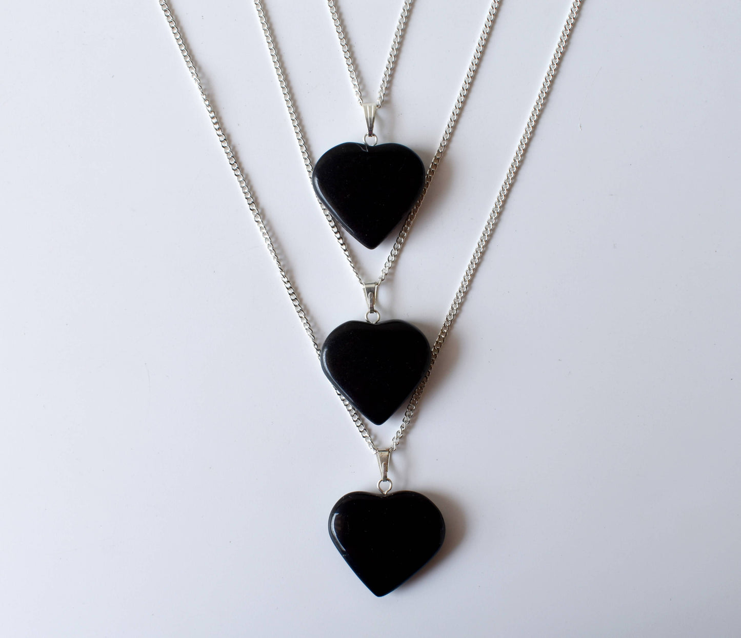 Black Tourmaline Heart Pendant, Heart Crystal Pendant