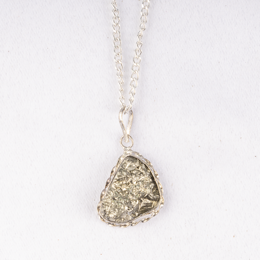 Raw Pyrite Crystal Pendant to Manifest Wealth & Protection