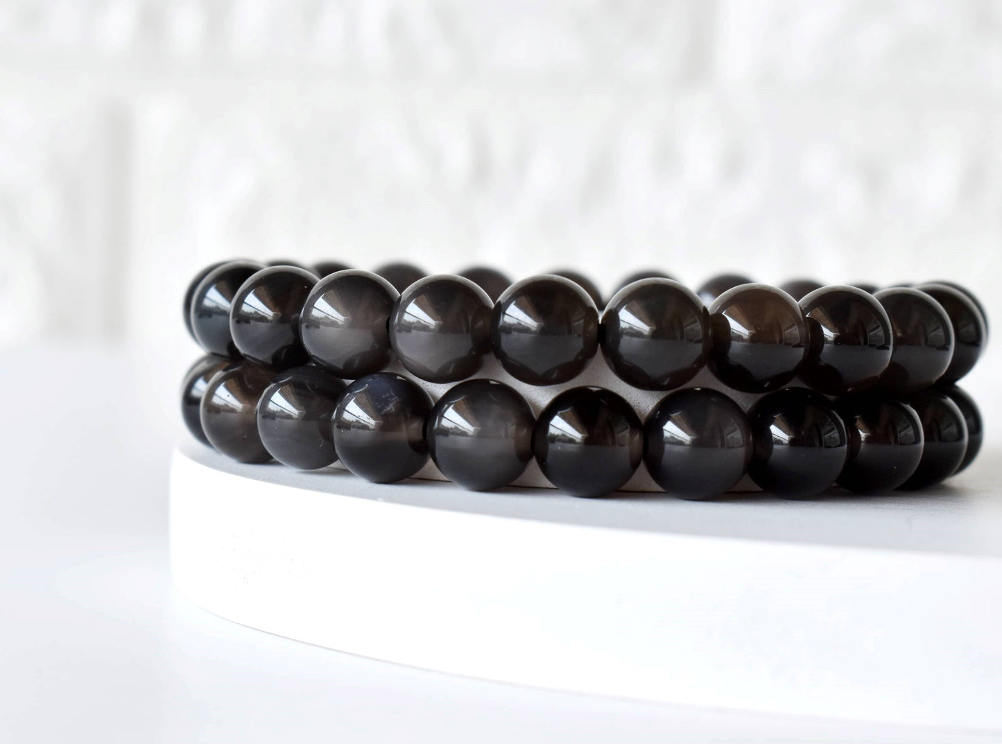Black Obsidian Crystal Bracelet 6mm and 8mm