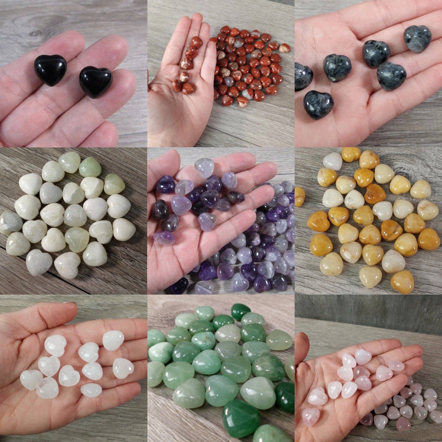 Gemstone Puffy Heart 15mm – Mini Crystal Hearts for Retail