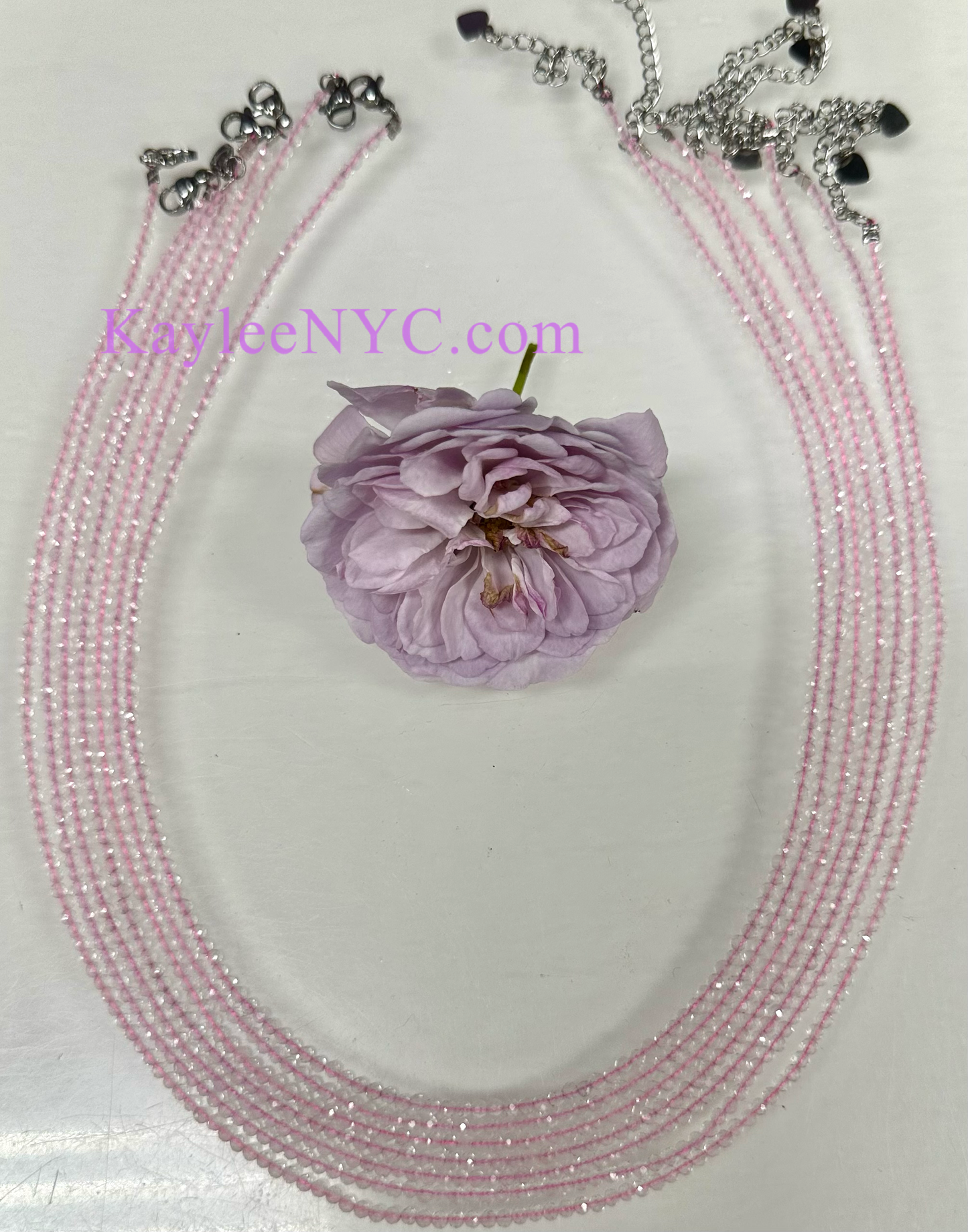 2mm Natural Rose Quartz Necklaces Crystals Healing Energy