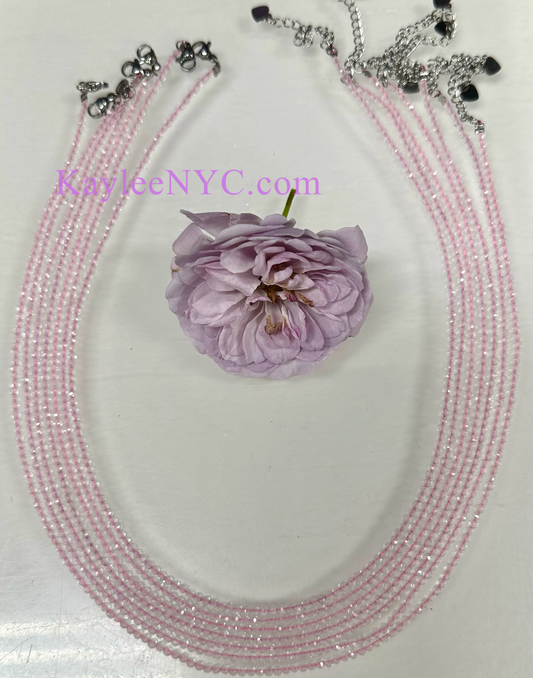 2mm Natural Rose Quartz Necklaces Crystals Healing Energy