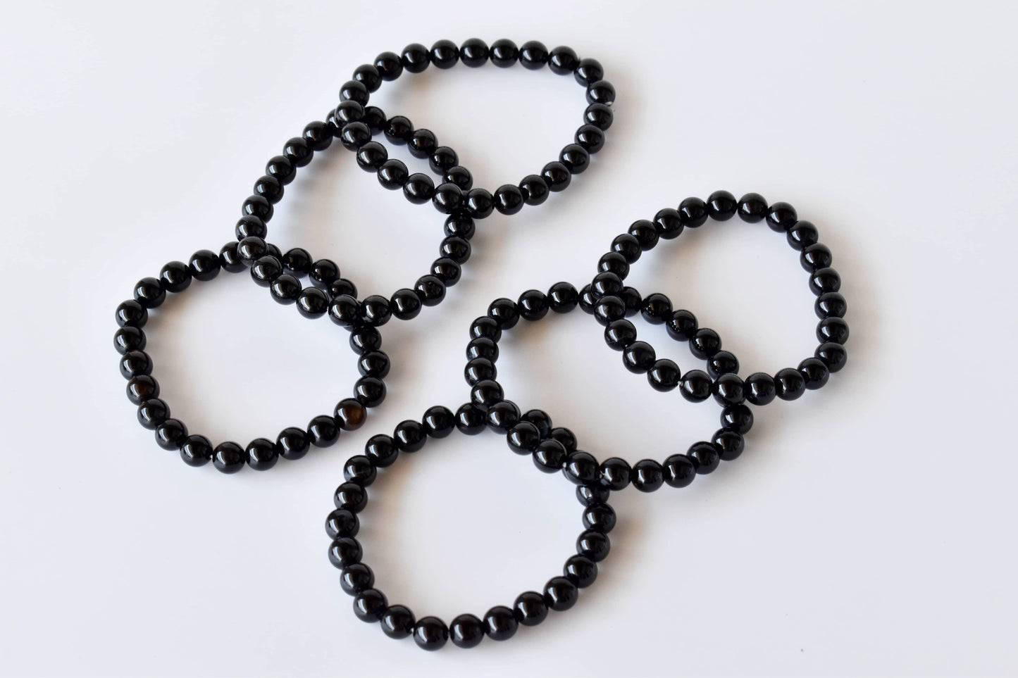Black Onyx Crystal Gemstone Bracelet 6mm and 8mm