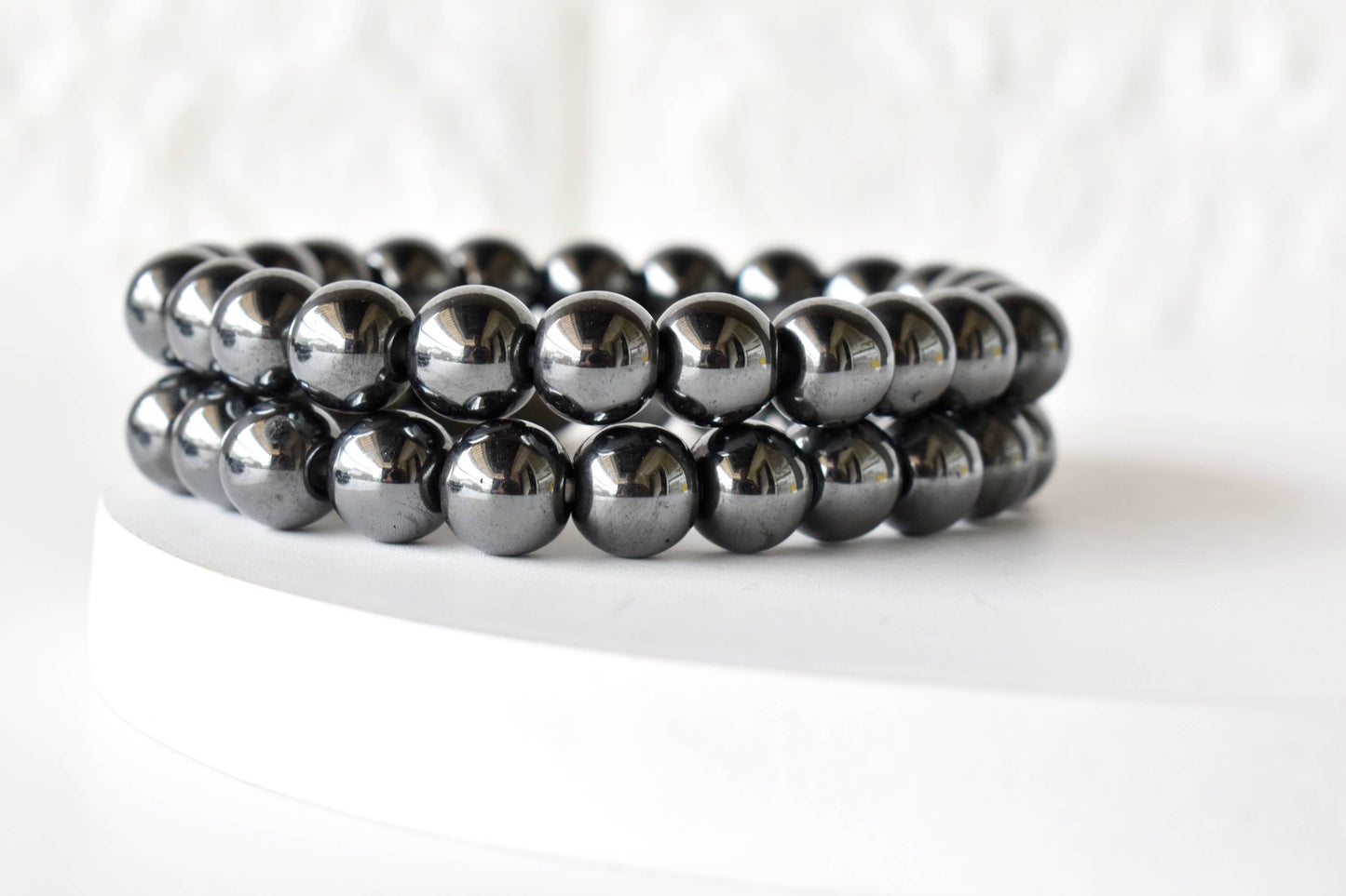 Hematite Crystal Healing Gemstone Bracelet 6mm and 8mm