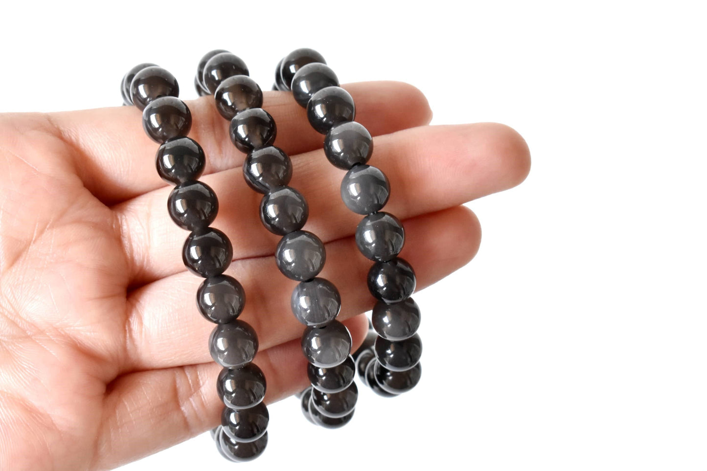 Black Obsidian Crystal Bracelet 6mm and 8mm