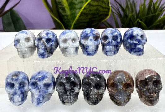 Natural Mix Crystal 22mm Skull Healing Energy