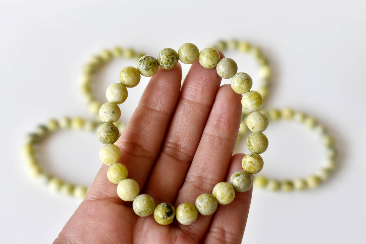 Serpentine Crystal Gemstone Bracelet 8mm