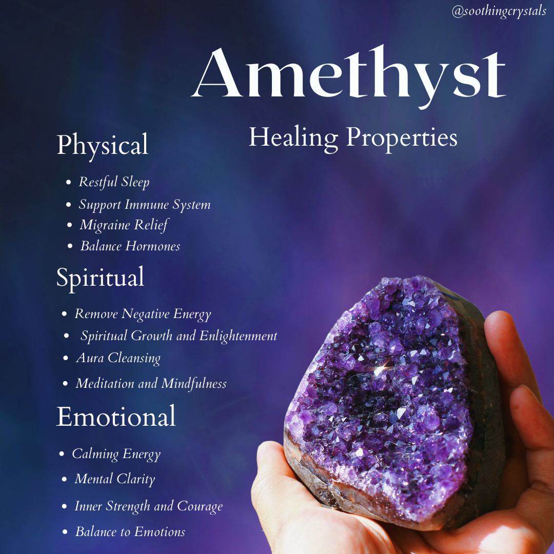 Amethyst Crystal Heart Pendant Necklace Healing Stone